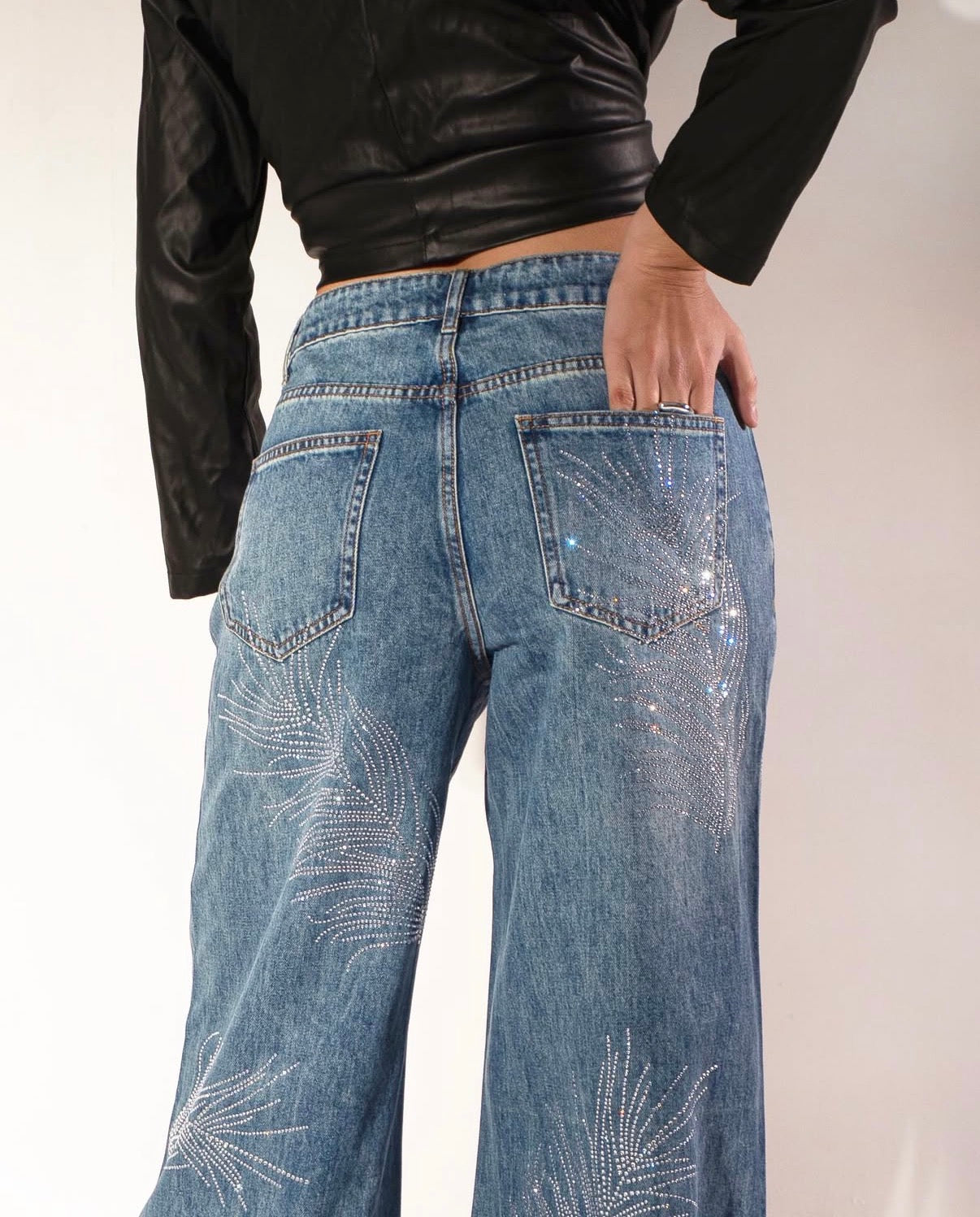 WIDE FLEUR STRASS