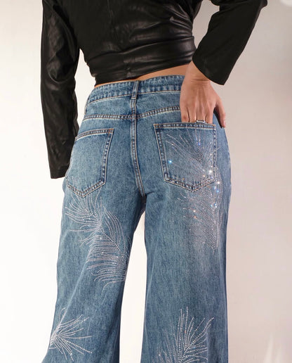 WIDE FLEUR STRASS